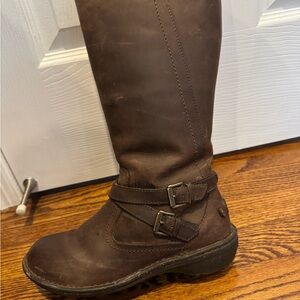 UGG Rosen Dark Brown Leather Winter Boots